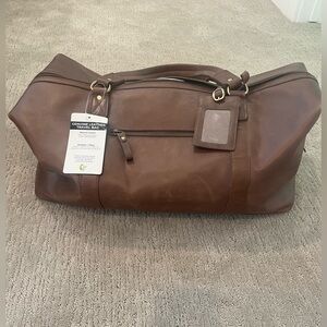 New with tags leather duffle bag